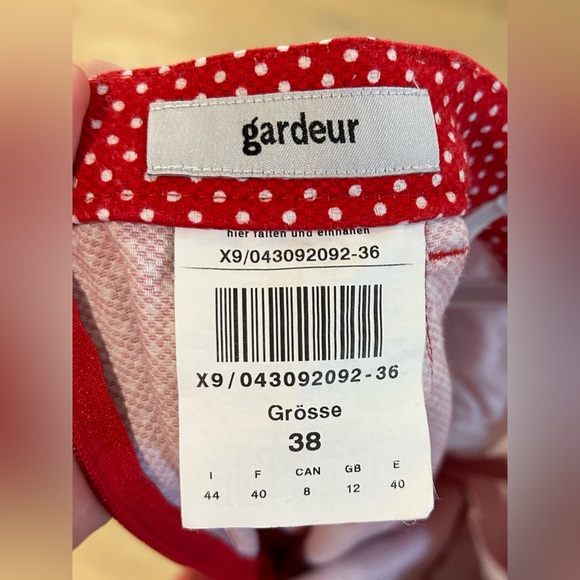 Gardeur Women’s 38 Red & White Polka Dot Midi Skirt - Picture 3 of 3